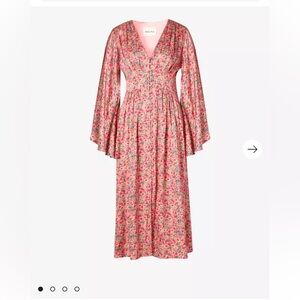 Malina Auden V-Neck Satin Floral Midi Dress